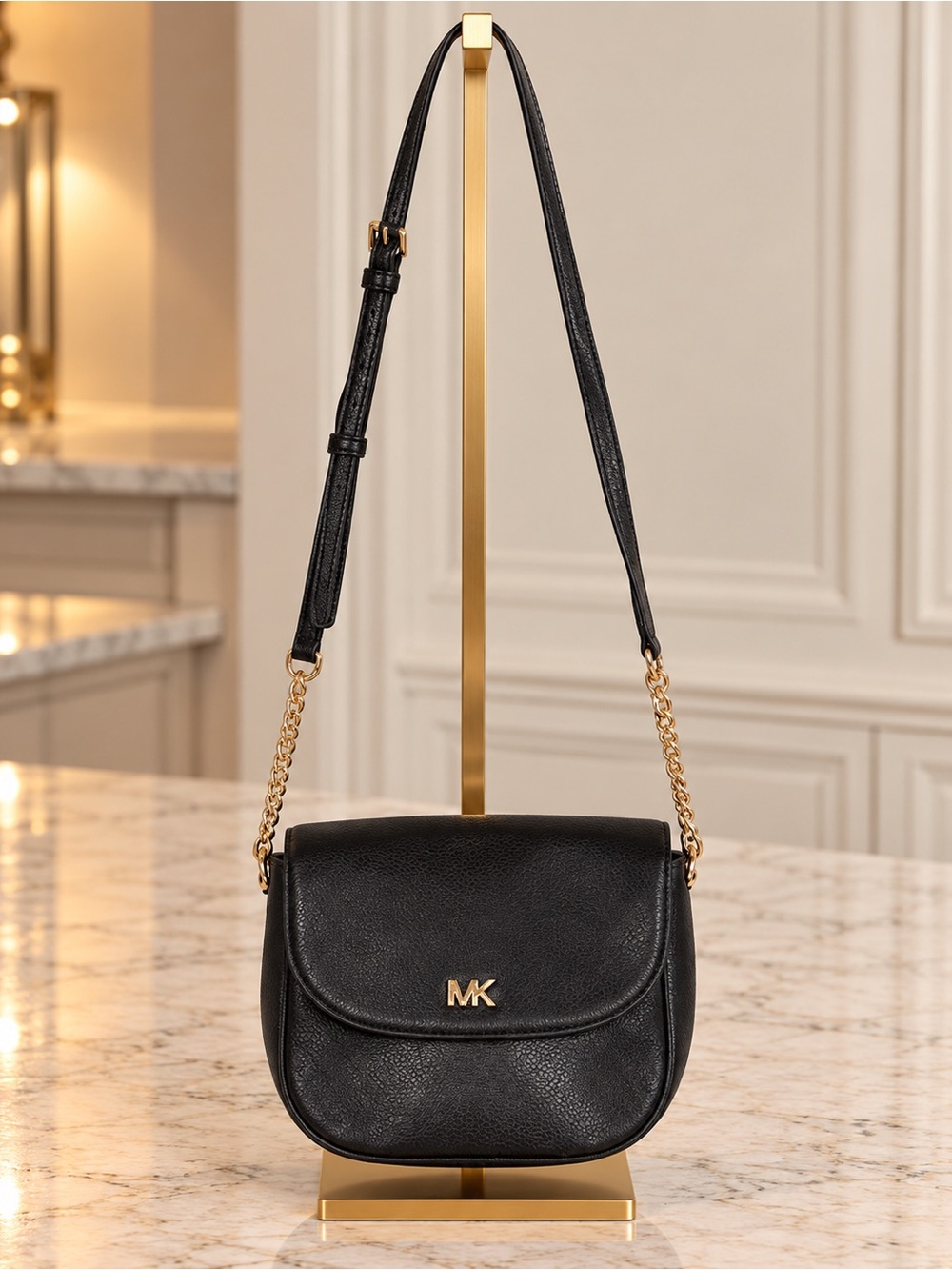 Michael Kors Mott Half Dome pebbled leather crossbody bag